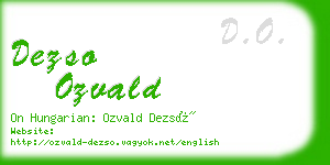 dezso ozvald business card